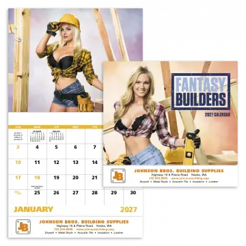 Fantasy Builders Wall Calendar - Stapled